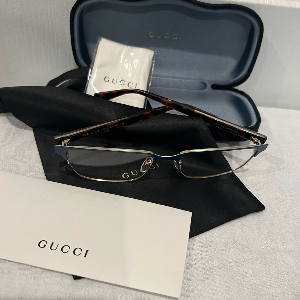 GUCCI Eyeglasses GG03830 Blue Havana Optical Frame